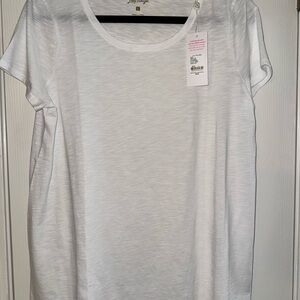 NWT Lilly Pulitzer ETTA Scoop Neck Top RESORT WHITE Size LARGE 100% Pima Cotton